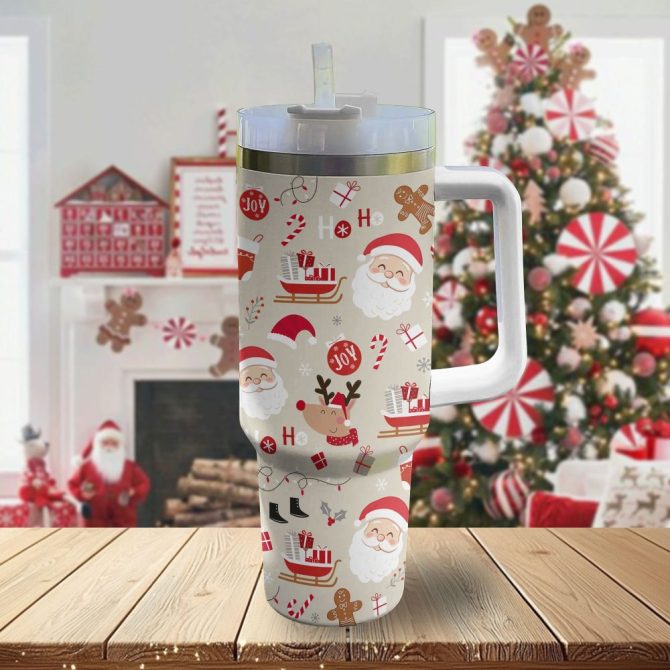 Christmas Joy Custom Stanley Quencher 40Oz Stainless Steel Tumbler With Handle - Image 2