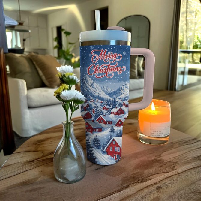 Christmas Land Custom Stanley Quencher 40Oz Stainless Steel Tumbler With Handle - Image 3