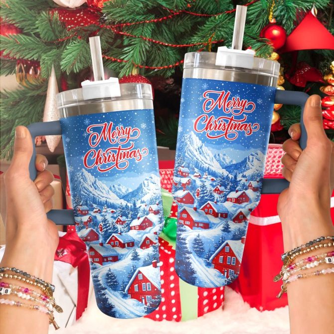 Christmas Land Custom Stanley Quencher 40Oz Stainless Steel Tumbler With Handle - Image 2