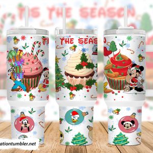 Christmas Mickey And Friends Disney Cartoon Custom Stanley Quencher 40Oz Stainless Steel Tumbler With Handle