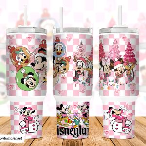 Christmas Mickey And Friends Disney Cartoon Custom Stanley Quencher 40Oz Stainless Steel Tumbler With Handle