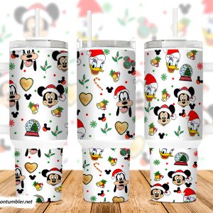 Christmas Mickey And Friends Disney Cartoon Custom Stanley Quencher 40Oz Stainless Steel Tumbler With Handle