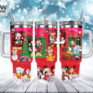 Christmas Mickey And Friends Disney Cartoon Custom Stanley Quencher 40Oz Stainless Steel Tumbler With Handle