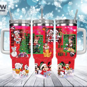 Christmas Minnie And Friends Disney Cartoon Custom Stanley Quencher 40Oz Stainless Steel Tumbler With Handle