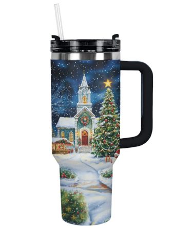 Christmas Night Church Custom Stanley Quencher 40Oz Stainless Steel Tumbler With Handle