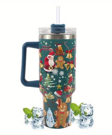 Christmas Pattern Custom Stanley Quencher 40Oz Stainless Steel Tumbler With Handle