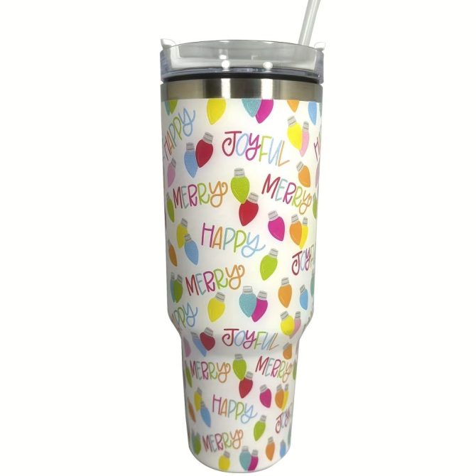 Christmas Pattern Custom Stanley Quencher 40Oz Stainless Steel Tumbler With Handle