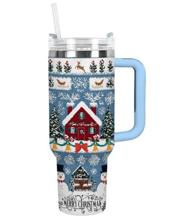 Christmas Quilt Custom Stanley Quencher 40Oz Stainless Steel Tumbler With Handle