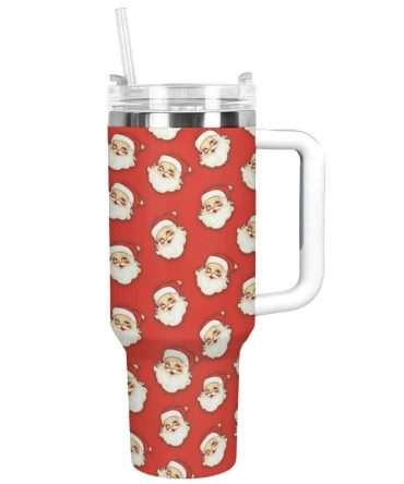 Christmas Retro Santa Custom Stanley Quencher 40Oz Stainless Steel Tumbler With Handle