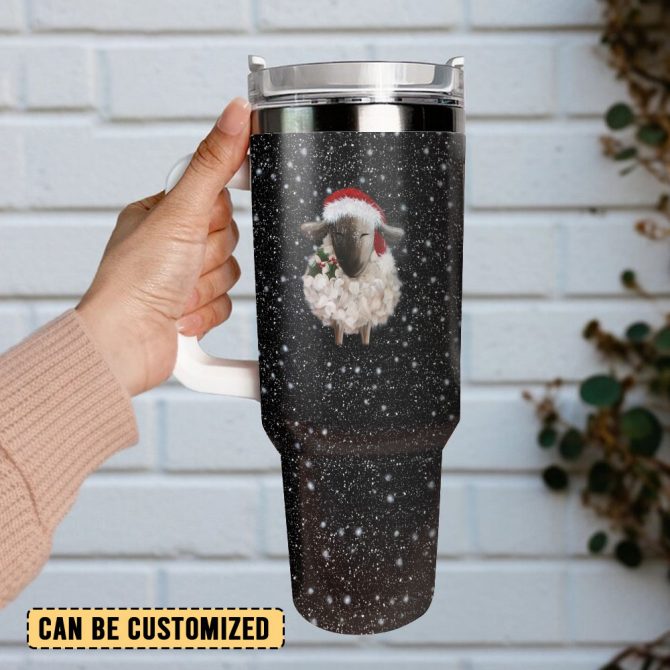 Christmas Sheep Custom Stanley Quencher 40Oz Stainless Steel Tumbler With Handle - Image 3