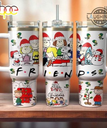 Christmas Snoopy And The Peanuts Gang Cartoon Custom Stanley Quencher 40Oz Stainless Steel Tumbler With Handle