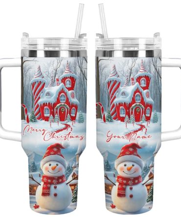 Christmas Snowman #8217;S Sweet Retreat Custom Stanley Quencher 40Oz Stainless Steel Tumbler With Handle