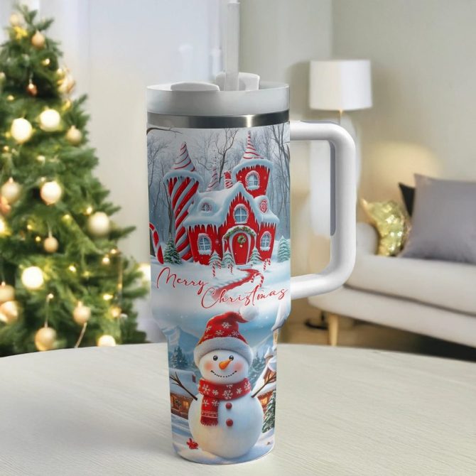 Christmas Snowman #8217;S Sweet Retreat Custom Stanley Quencher 40Oz Stainless Steel Tumbler With Handle - Image 3