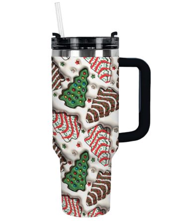 Christmas Tree Cakes Custom Stanley Quencher 40Oz Stainless Steel Tumbler With Handle