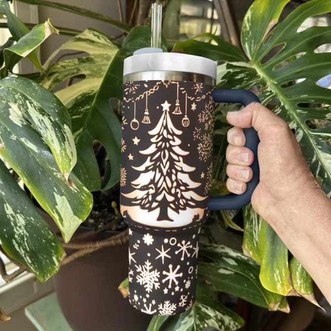 Christmas Tree Custom Stanley Quencher 40Oz Stainless Steel Tumbler With Handle - Image 4