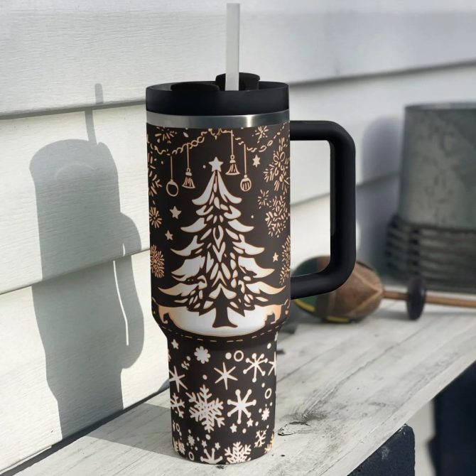 Christmas Tree Custom Stanley Quencher 40Oz Stainless Steel Tumbler With Handle - Image 2