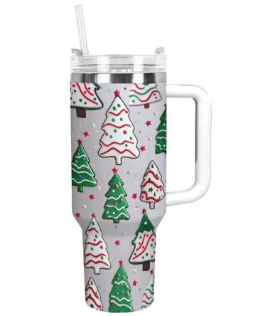 Christmas Tree Sparkle Custom Stanley Quencher 40Oz Stainless Steel Tumbler With Handle