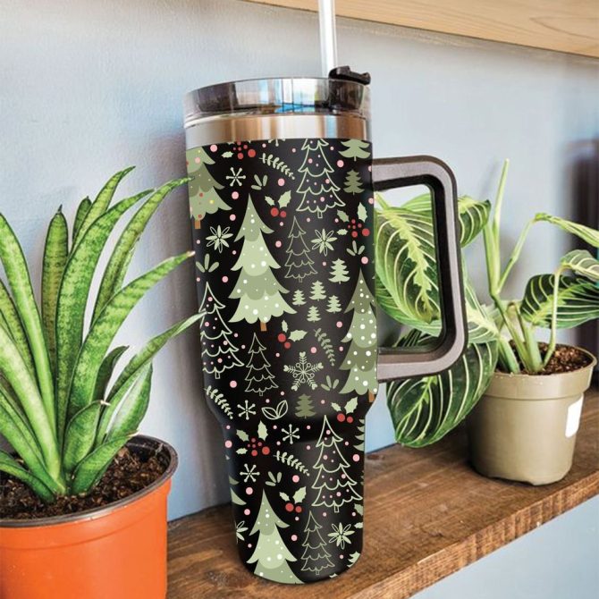 Christmas Trees Custom Stanley Quencher 40Oz Stainless Steel Tumbler