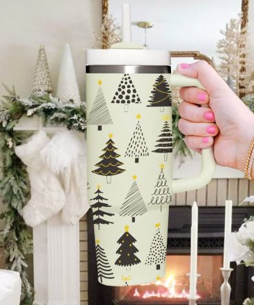 Christmas Trees Custom Stanley Quencher 40Oz Stainless Steel Tumbler