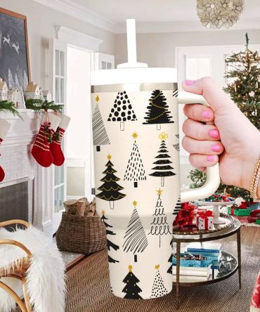Christmas Trees Custom Stanley Quencher 40Oz Stainless Steel Tumbler