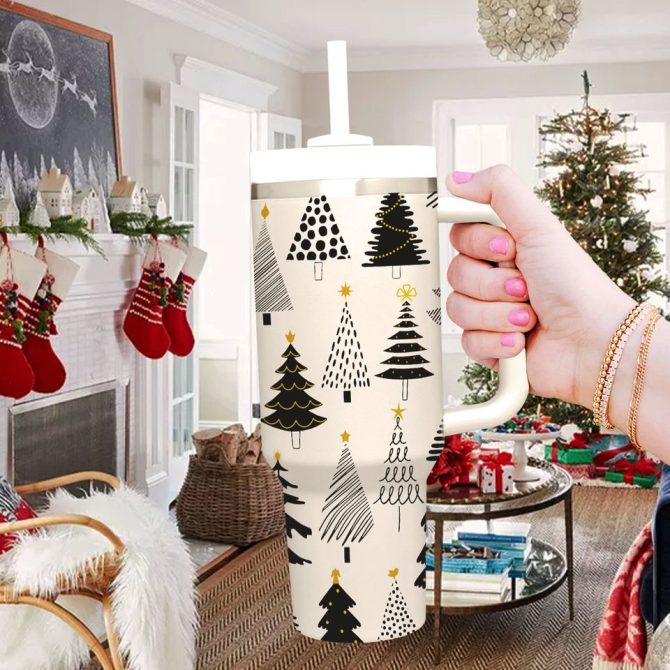 Christmas Trees Custom Stanley Quencher 40Oz Stainless Steel Tumbler