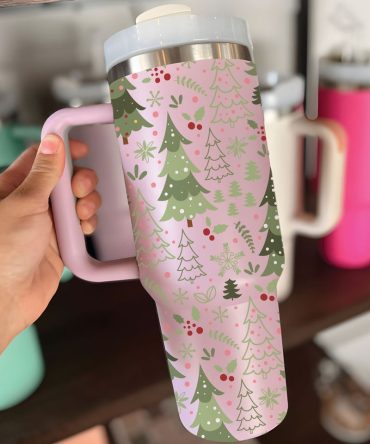 Christmas Trees Custom Stanley Quencher 40Oz Stainless Steel Tumbler