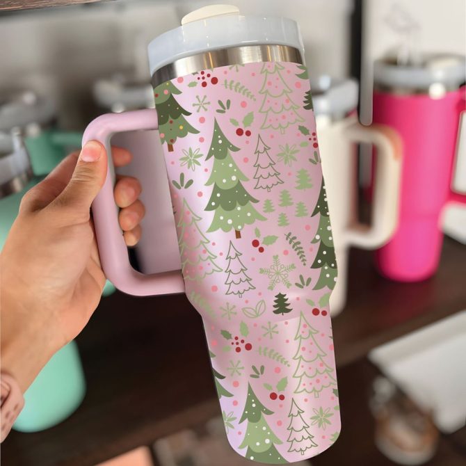 Christmas Trees Custom Stanley Quencher 40Oz Stainless Steel Tumbler