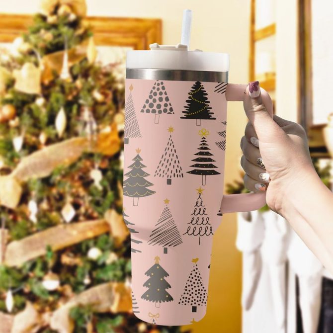 Christmas Trees Custom Stanley Quencher 40Oz Stainless Steel Tumbler
