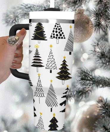 Christmas Trees Custom Stanley Quencher 40Oz Stainless Steel Tumbler