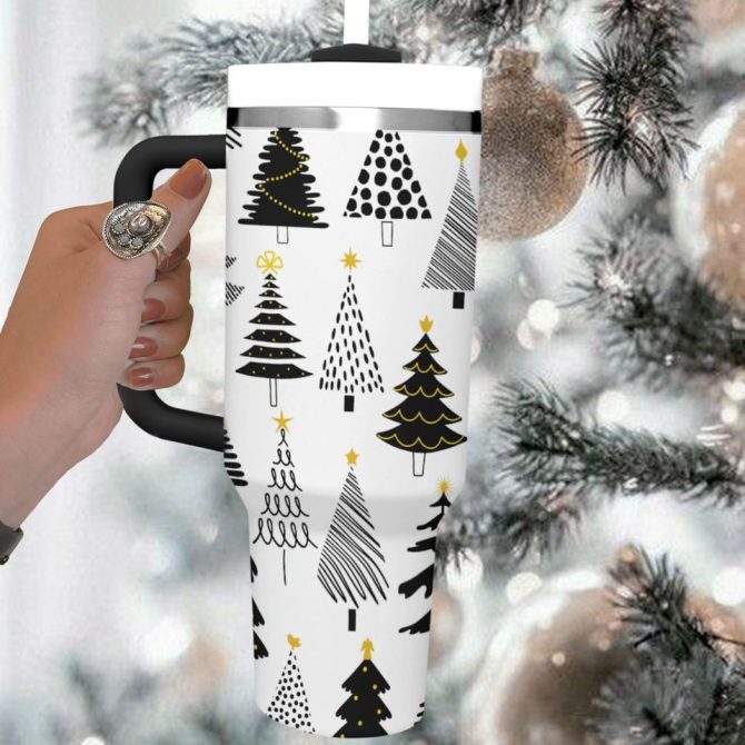 Christmas Trees Custom Stanley Quencher 40Oz Stainless Steel Tumbler