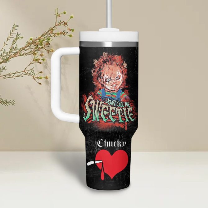 Chucky Movies Custom Stanley Quencher 40Oz Stainless Steel Tumbler - Image 3