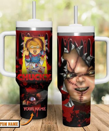 Chucky Movies Custom Stanley Quencher 40Oz Stainless Steel Tumbler