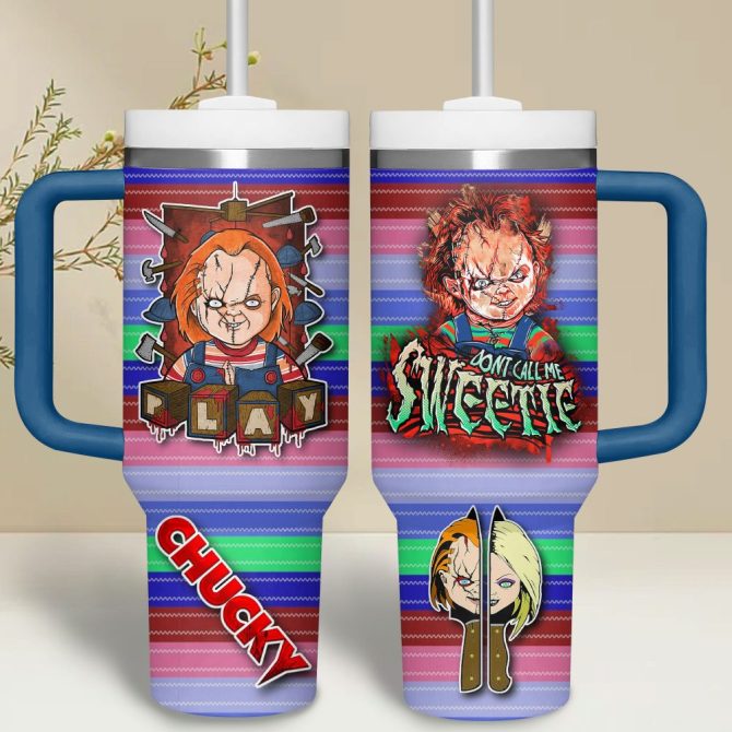 Chucky Tv Series Custom Stanley Quencher 40Oz Stainless Steel Tumbler - Image 2