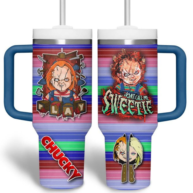 Chucky Tv Series Custom Stanley Quencher 40Oz Stainless Steel Tumbler - Image 3
