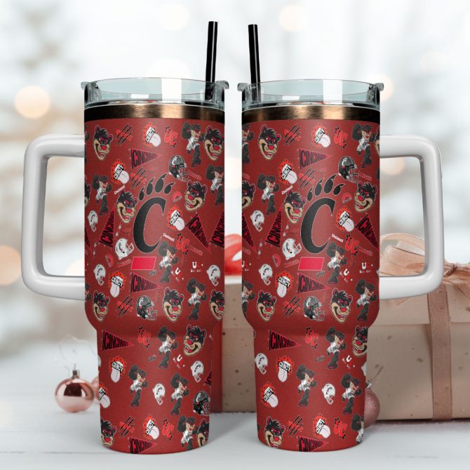Cincinnati Bearcats Ncaa Sports Custom Stanley Quencher 40Oz Stainless Steel Tumbler With Handle - Image 4