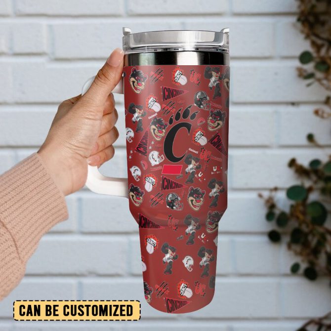 Cincinnati Bearcats Ncaa Sports Custom Stanley Quencher 40Oz Stainless Steel Tumbler With Handle - Image 3