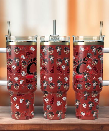 Cincinnati Bearcats Ncaa Sports Custom Stanley Quencher 40Oz Stainless Steel Tumbler With Handle