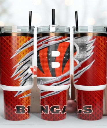 Cincinnati Bengals Nfl Custom Stanley Quencher 40Oz Stainless Steel Tumbler With Handle