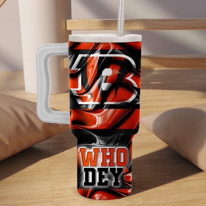 Cincinnati Bengals Nfl Custom Stanley Quencher 40Oz Stainless Steel - Image 2