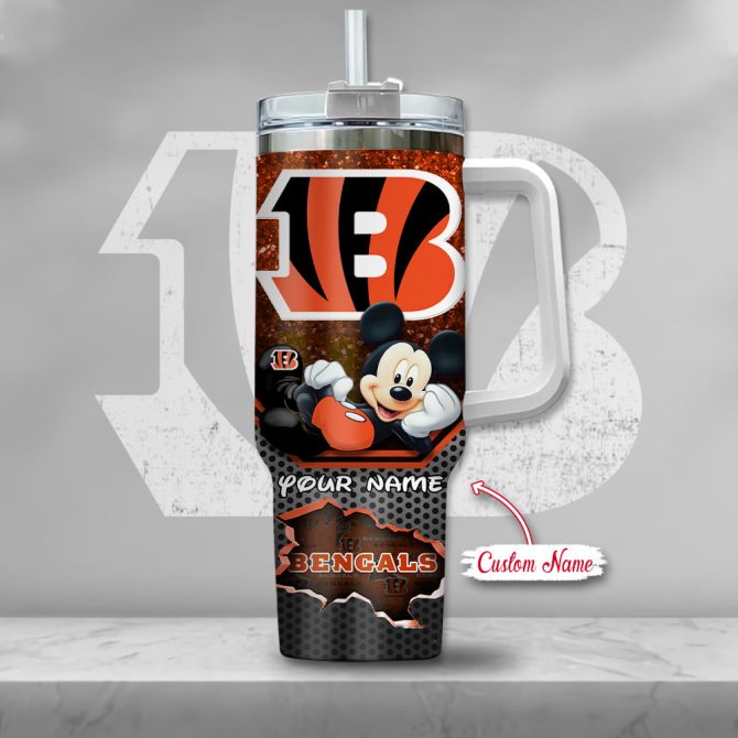 Cincinnati Bengals Nfl Custom Stanley Quencher 40Oz Stainless Steel Tumbler With Handle - Image 2