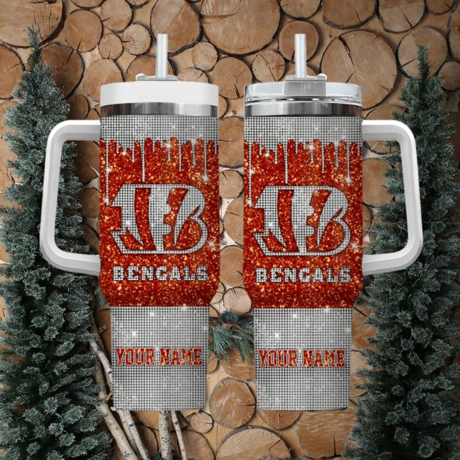 Cincinnati Bengals Nfl Custom Stanley Quencher 40Oz Stainless Steel Tumbler With Handle - Image 2