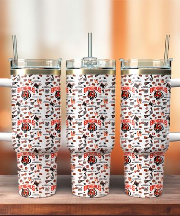 Cincinnati Bengals Nfl Custom Stanley Quencher 40Oz Stainless Steel Tumbler With Handle