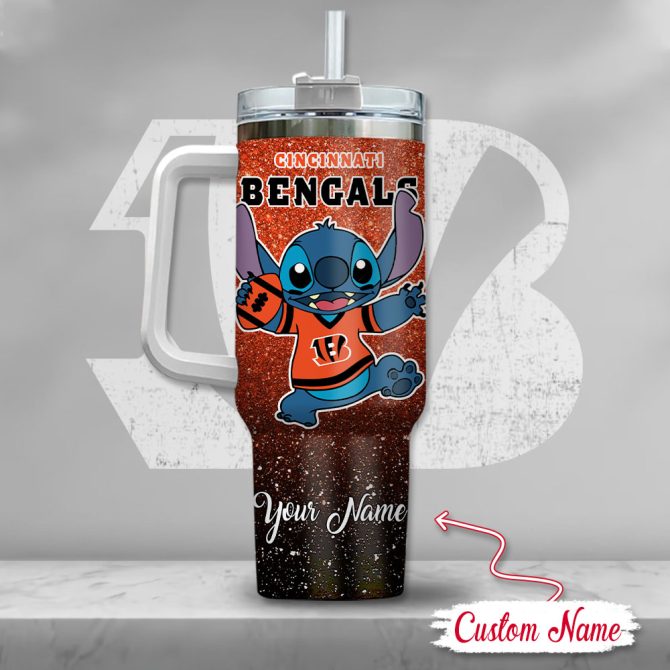 Cincinnati Bengals Nfl Custom Stanley Quencher 40Oz Stainless Steel Tumbler With Handle - Image 3