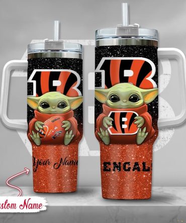 Cincinnati Bengals Nfl Custom Stanley Quencher 40Oz Stainless Steel Tumbler With Handle