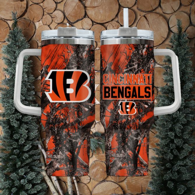 Cincinnati Bengals Nfl Custom Stanley Quencher 40Oz Stainless Steel Tumbler With Handle - Image 2