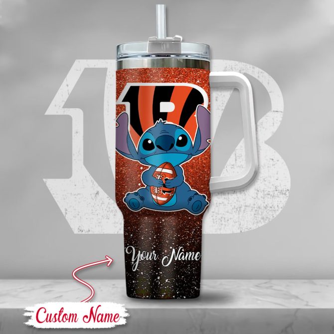 Cincinnati Bengals Nfl Custom Stanley Quencher 40Oz Stainless Steel Tumbler With Handle - Image 2