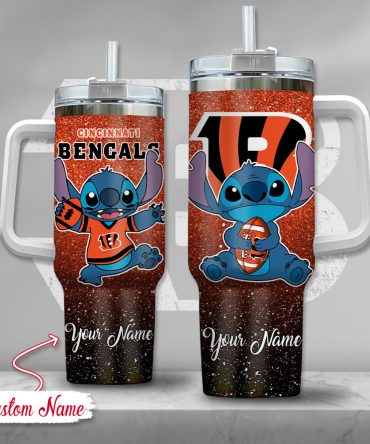 Cincinnati Bengals Nfl Custom Stanley Quencher 40Oz Stainless Steel Tumbler With Handle