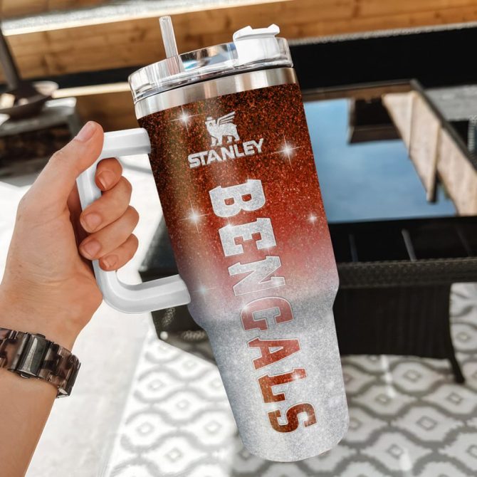 Cincinnati Bengals Nfl Custom Stanley Quencher 40Oz Stainless Steel Tumbler With Handle - Image 3