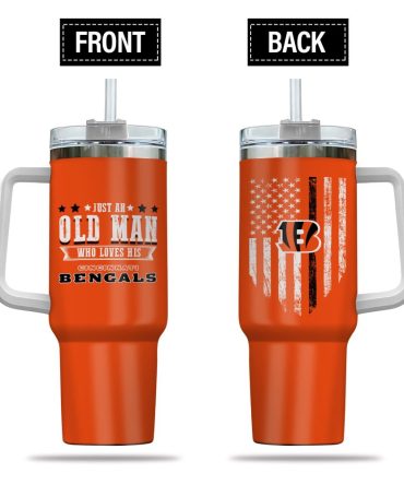 Cincinnati Bengals Nfl Custom Stanley Quencher 40Oz Stainless Steel Tumbler With Handle