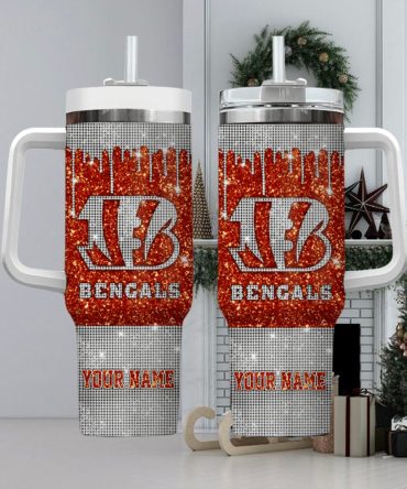 Cincinnati Bengals Nfl Custom Stanley Quencher 40Oz Stainless Steel Tumbler With Handle